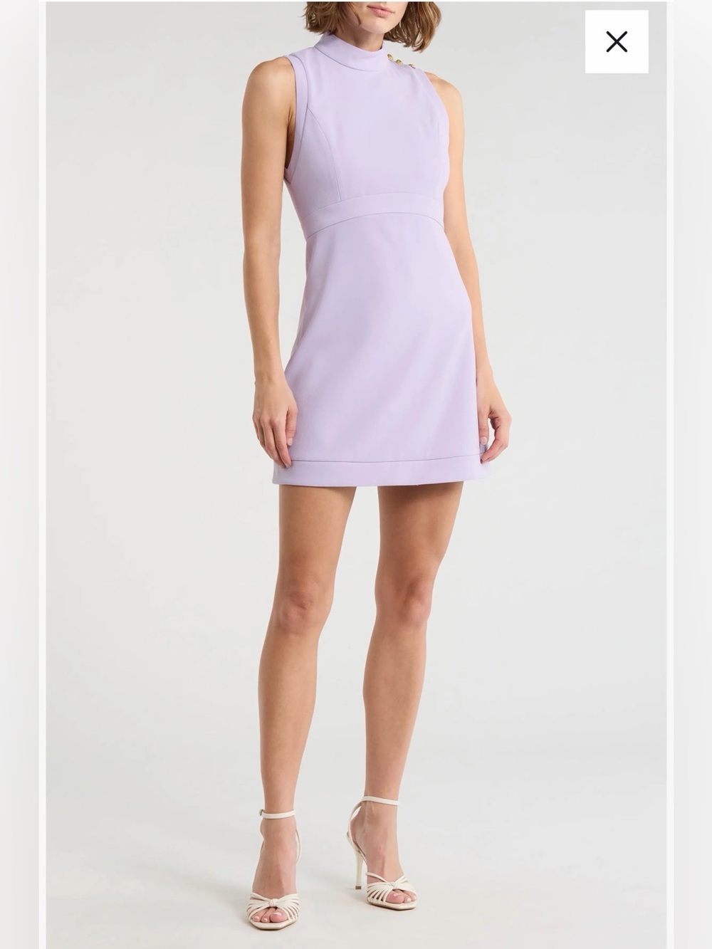 Victoria Mock Neck Sleeveless Fit & Flare Dress
